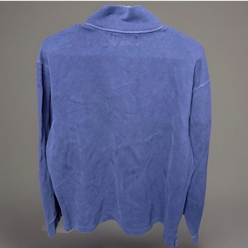 Polo Ralph Lauren Men’s 1/4 Zip Pullover Sweatshirt Blue Red Pony Logo Size L - Picture 2 of 3